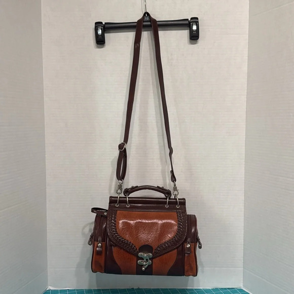 Vintage Brown Leather Camera/Doctor Bag Crossbody #Steampunk - Picture 2 of 15